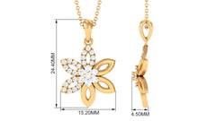 Simple Moissanite Flower Pendant Necklace