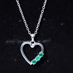 Certified Emerald Heart Promise Necklace