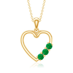 Certified Emerald Heart Promise Necklace