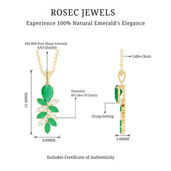 Genuine Emerald and Diamond Designer Bridal Necklace