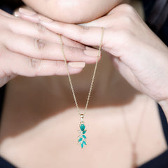Genuine Emerald and Diamond Designer Bridal Necklace