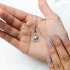 Certified Moissanite Silver Infinity Drop Pendant Necklace