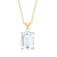 Emerald Cut Moissanite Solitaire Pendant Necklace