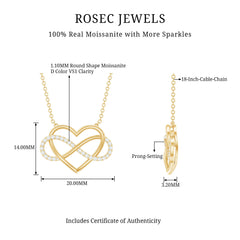 Certified Moissanite Infinity Heart Necklace