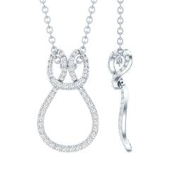 Certified Moissanite Twisted Infinity Necklace with Silver Chain