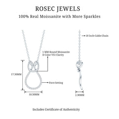 Classic Moissanite Twisted Infinity Pendant Necklace