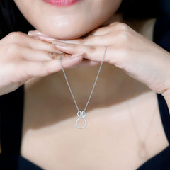 Certified Moissanite Twisted Infinity Necklace with Silver Chain
