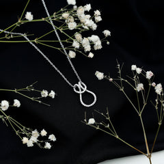 Classic Moissanite Twisted Infinity Pendant Necklace