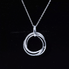 Womens Moissanite Eternity Necklace With Chain