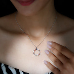 Certified Moissanite Open Circle Necklace for Women