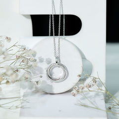 Certified Moissanite Open Circle Necklace for Women