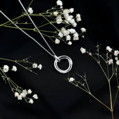 Womens Moissanite Eternity Necklace With Chain