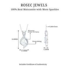 1.25 CT Certified Moissanite Teardrop Necklace for Women