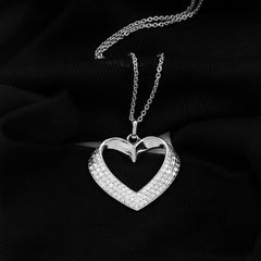 Certified Moissanite Heart Bridal Necklace With Chain