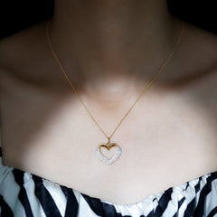 Certified Moissanite Heart Bridal Necklace With Chain