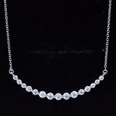 Moissanite Curved Bar Necklace for Women