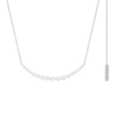 Moissanite Curved Bar Necklace for Women