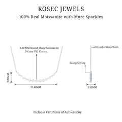 Moissanite Curved Bar Necklace for Women