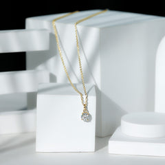 1 Carat Round Moissanite Solitaire Pendant Necklace in Prong Setting
