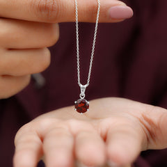 2.3 Carat Garnet Solitaire Pendant with Decorative Bail