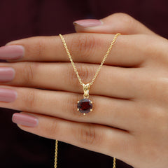 2.3 Carat Garnet Solitaire Pendant with Decorative Bail