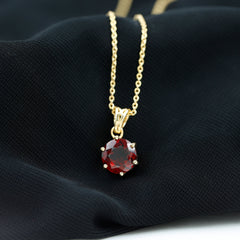 2.3 Carat Garnet Solitaire Pendant with Decorative Bail