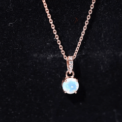 Round Shape Ethiopian Opal Pendant with Diamond Bail