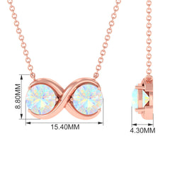 Real Ethiopian Opal 2 Stone Infinity Necklace for Women