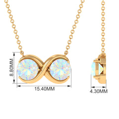 Real Ethiopian Opal 2 Stone Infinity Necklace for Women
