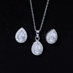 Certified Moissanite Teardrop Jewelry Set