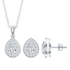 Certified Moissanite Teardrop Jewelry Set