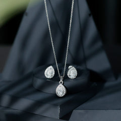 Certified Moissanite Teardrop Jewelry Set