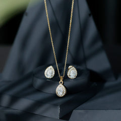 Certified Moissanite Teardrop Jewelry Set