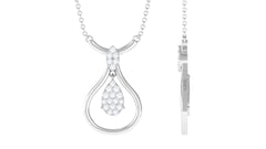 Round Diamond Minimal Teardrop Necklace