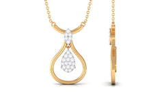 Round Diamond Minimal Teardrop Necklace
