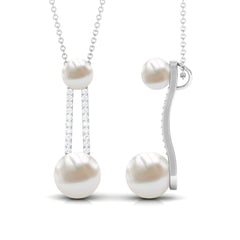 Designer Freshwater Pearl Dangle Pendant with Diamond