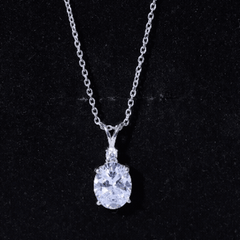 Simulated Diamond Simple Pendant Necklace