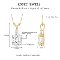 Simulated Diamond Simple Pendant Necklace