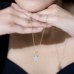 Simulated Diamond Simple Pendant Necklace