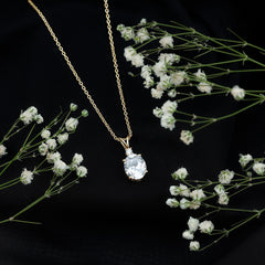 Simulated Diamond Simple Pendant Necklace