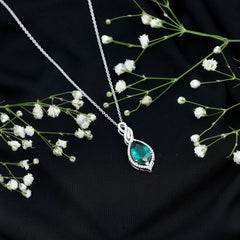 Certified 2.5 Carat Lab Grown Emerald and Diamond Bridal Necklace