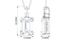 Certified 4.5 Carat Emerald Cut Moissanite Pendant for Women