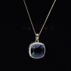 Lab Grown 12MM Black Diamond Cocktail Necklace With Chain