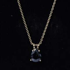 Pear Shaped 2.75 Carat Lab Grown Black Diamond Teardrop Necklace with Chain