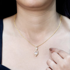 Certified 1.75 Carat Morganite Teardrop Necklace with Diamond