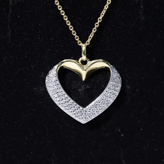 Pave Set Lab Grown Diamond Heart Necklace For Women
