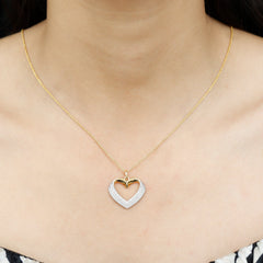 Pave Set Lab Grown Diamond Heart Necklace For Women