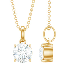 Lab Grown 1 Carat Single Diamond Necklace For Women