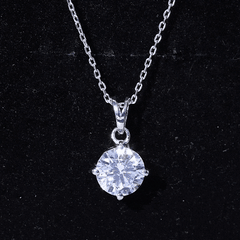 Certified Brilliant Cut Lab Grown 2 Carat Diamond Solitaire Necklace