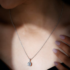 Certified Brilliant Cut Lab Grown 2 Carat Diamond Solitaire Necklace